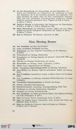 Zinn, Messing, Bronze (Nr. 210-295)