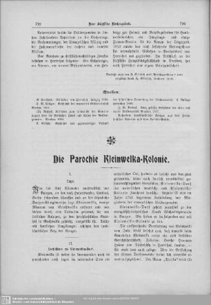 Die Parochie Kleinwelka-Kolonie