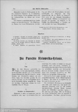 Die Parochie Kleinwelka-Kolonie