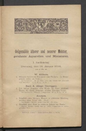 Oelgemälde älterer und neuerer Meister, gerahmte Aquarellen und Miniaturen