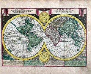 Globus Terrestris ; ex probatissimis recentorum Geographorum Observationibus confectus cum Systemate Copernicano atque Tychonico aliisque Phenomenis. Ioannem Georgium Schreiber.