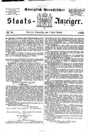 Königlich Preußischer Staats-Anzeiger. 1869, 4 - 6