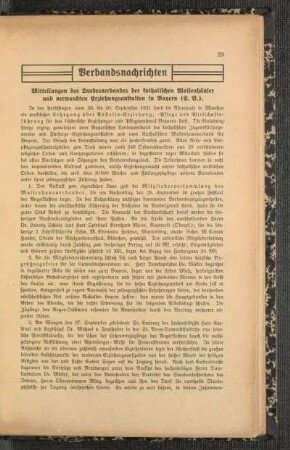 Mitteilungen des Landesverbandes der katholischen Waisenhäuser und verwandten Erziehungsanstalten in Bayern (E. V.)