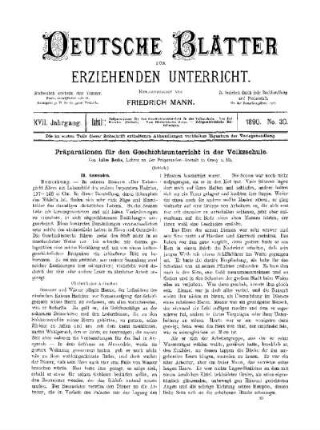 Präparationen für den Geschichtsunterricht in der Volksschule : (Schluss)
