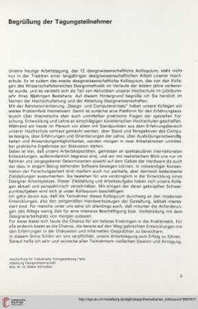 Begrüßung der Tagungsteilnehmer