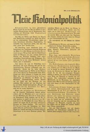 Neue Kolonialpolitik.