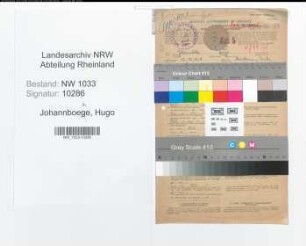 Entnazifizierung Hugo Johannboege , geb. 17.12.1918 (Polizeibeamter)