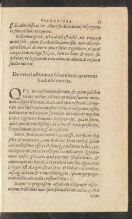 De veteri actionum solennitate, quatenus hodie sit mutata.
