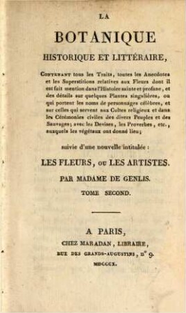 La Botanique historique et litteraire, 2