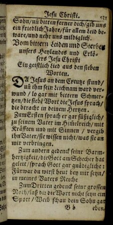Vom bitteren Leiden und Sterben unsers Heylandes und Erlösers Jesu Christi.