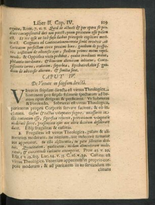 Caput IV. De Virtute in seipsum directa.