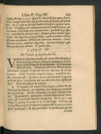 Caput IV. De Virtute in seipsum directa.