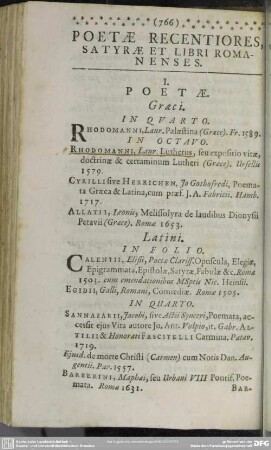 Poetae Recentiores, Satyrae Et Libri Romanenses