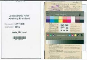 Entnazifizierung Richard Weis , geb. 14.10.1894 (Verw.Angestellter)