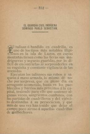 El Guardia Civil Indigena Domingo Pablo Sebastian