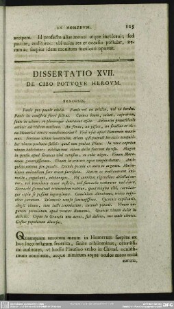 Dissertatio XVII. De Cibo Potuque Heroum