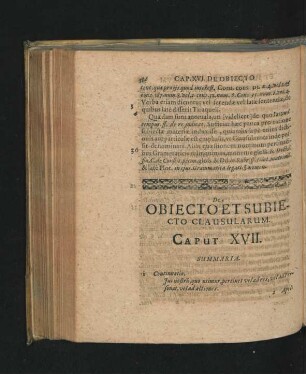 Caput XVII. De Obiecto Subiecto Clausularum.