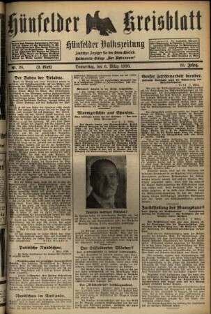 Zweite Ausgabe vom Donnerstag, den 06. März 1930.