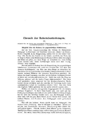 Chronik der Reformbestrebungen : III.