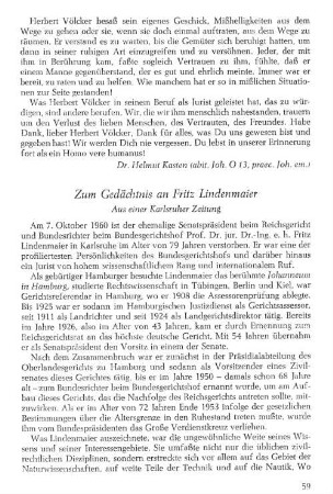 Zum Gedächtnis an Fritz Lindenmaier