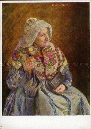 Alte Schlesierin in Tracht