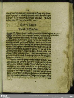 Das 76. Capitel. Von den Winden