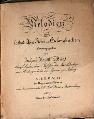 Melodien zum katholischen Gebet- und Gesangbuche