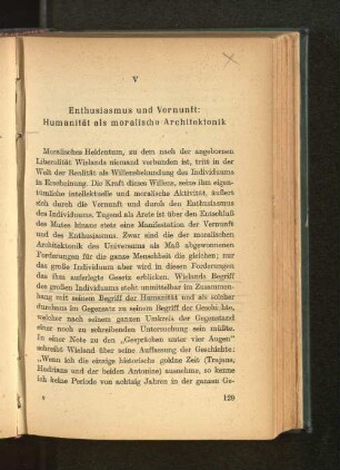 V. Enthusiasmus und Vernunft: Humanität als moralische Architektonik