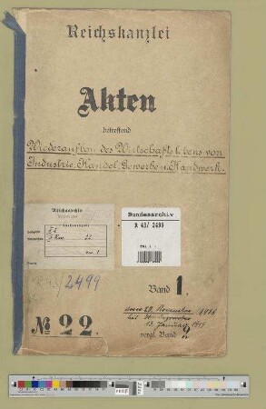 Wiederaufbau des Wirtschaftslebens von Industrie, Handel, Gewerbe und Handwerk: Bd. 1