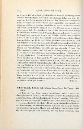 410-411 [Rezension] Tyciak, Julius, Erlöste Schöpfung
