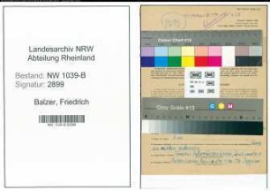 Entnazifizierung Friedrich Balzer , geb. 08.06.1896 (Polizist)