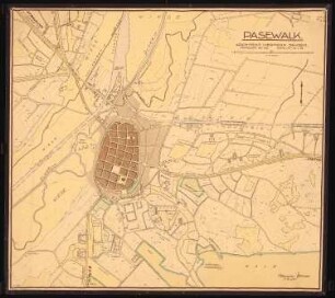 Bebauungsplan der Stadterweiterung, Pasewalk 1. Projekt. Südliche Hälfte: Grundplan 1:4000