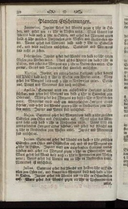 Planeten-Erscheinungen.