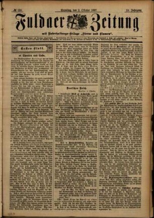 Erste Ausgabe vom Samstag, den 02. Oktober 1897.