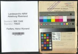 Entnazifizierung Heinz Wynand Ferfers , geb. 01.04.1894 (Krankenkasseninspektor)
