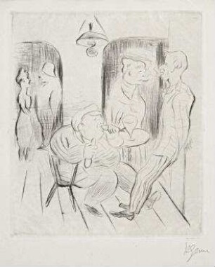 Verbrecherlokal. Blatt 7 b aus der Mappe "Aus den Spelunken Berlins"