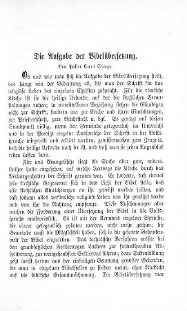 Die Aufgabe der Bibelübersetzung.