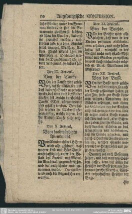 Der X. Articul. Vom hochwürdigen Abendmahl
