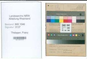 Entnazifizierung Franz Theissen , geb. 09.01.1902 (Landwirt)