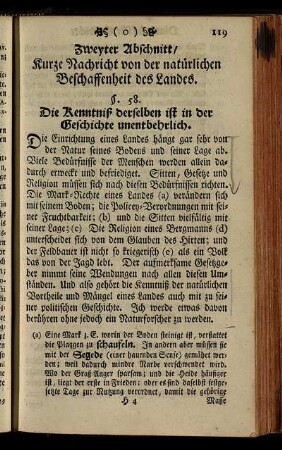 Zweyter Abschnitt/ Kurze Nachricht von der natürlichen Beschaffenheit des Landes.