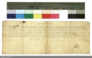Indulgenzbrief Papst Innozenz' XI. für die Kapelle St. Bonifatius auf dem Gehilfersberg bei Fulda