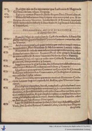 Philosophici, Artivm Hvmaniorvm, & alij miscellanei libri.