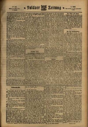 Zweite Ausgabe vom Mittwoch, den 25. Oktober 1911.
