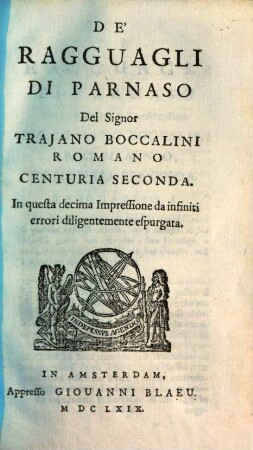 De Ragguagli Di Parnaso, 2