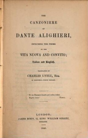 Canzoniere The Canzionere of Dante Alighieri : including the poems of the Vita nuova and Convito
