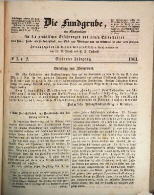 Die Fundgrube : Zeitschrift für die gesamten praktischen Bedürfnisse und Interessen des täglichen Lebens. 7. 1861