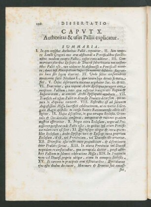 Caput X. Authoritas & usus Pallii explicatur