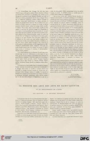 3: La Société des Amis des Arts de Saint-Quentin et du département de l'Aisne : son histoire - sa deuxième exposition