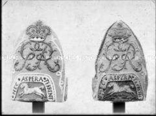 Grenadiermütze des 12. Infanterie-Regiments Großbritanniens (12th Regiment of Foot), Vorderseite