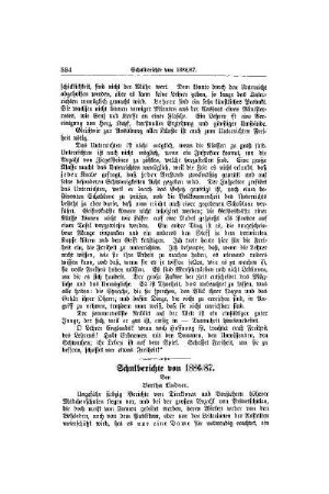 Schulberichte von 1886/87